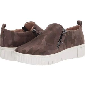 Brown camo SOUL Naturalizer Women's Turner slip on zip Sneaker